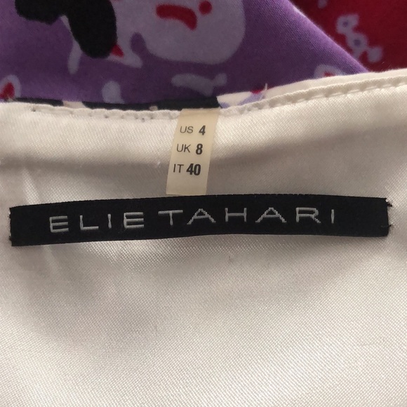 Elie Tahari Black Pink Purple Abstract Pencil Skirt size 4 - Picture 5 of 8